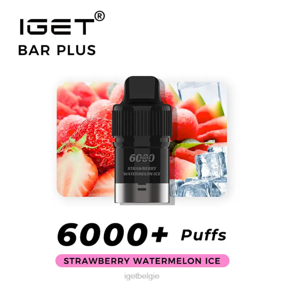 IGET Vape Online Buy bar plus pod 6000 trekjes 806F271 aardbei watermeloen ijs