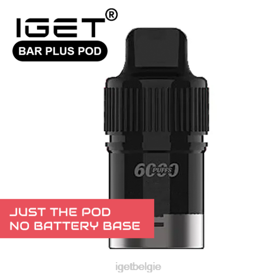 IGET Vape Quality bar plus - alleen pod - aardbei-kiwi-ijs - 6000 trekjes (geen batterijbasis) 806F682 alleen aardbei-kiwi-ijs